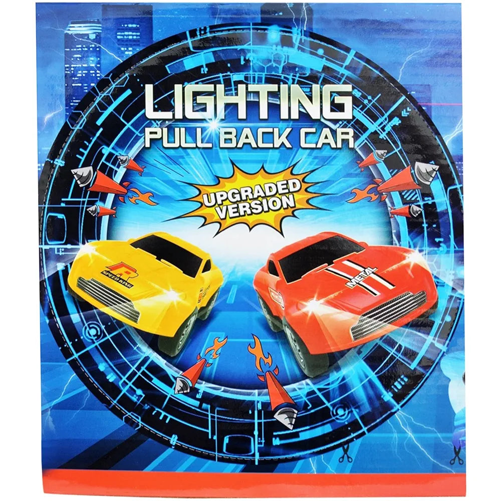 trinkets & more - lightning speeding car | pullback car track set | fun toys 3+ years- Multi color