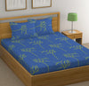 Huesland by Ahmedabad Cotton 144 TC Cotton King Size Bedsheet with 2 Pillow Covers | Blue