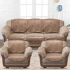 Cloth Fusion Italian Velvet Sofa Cover 5 Seater Set Perfect Floral Embossed Sofa Cover 3 Seater and 2 Seater for Living Room Skin Colour