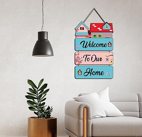 Angel Infinte Welcome To Our Home Quote Wooden Wall Hanging For Home Decor (Design5)