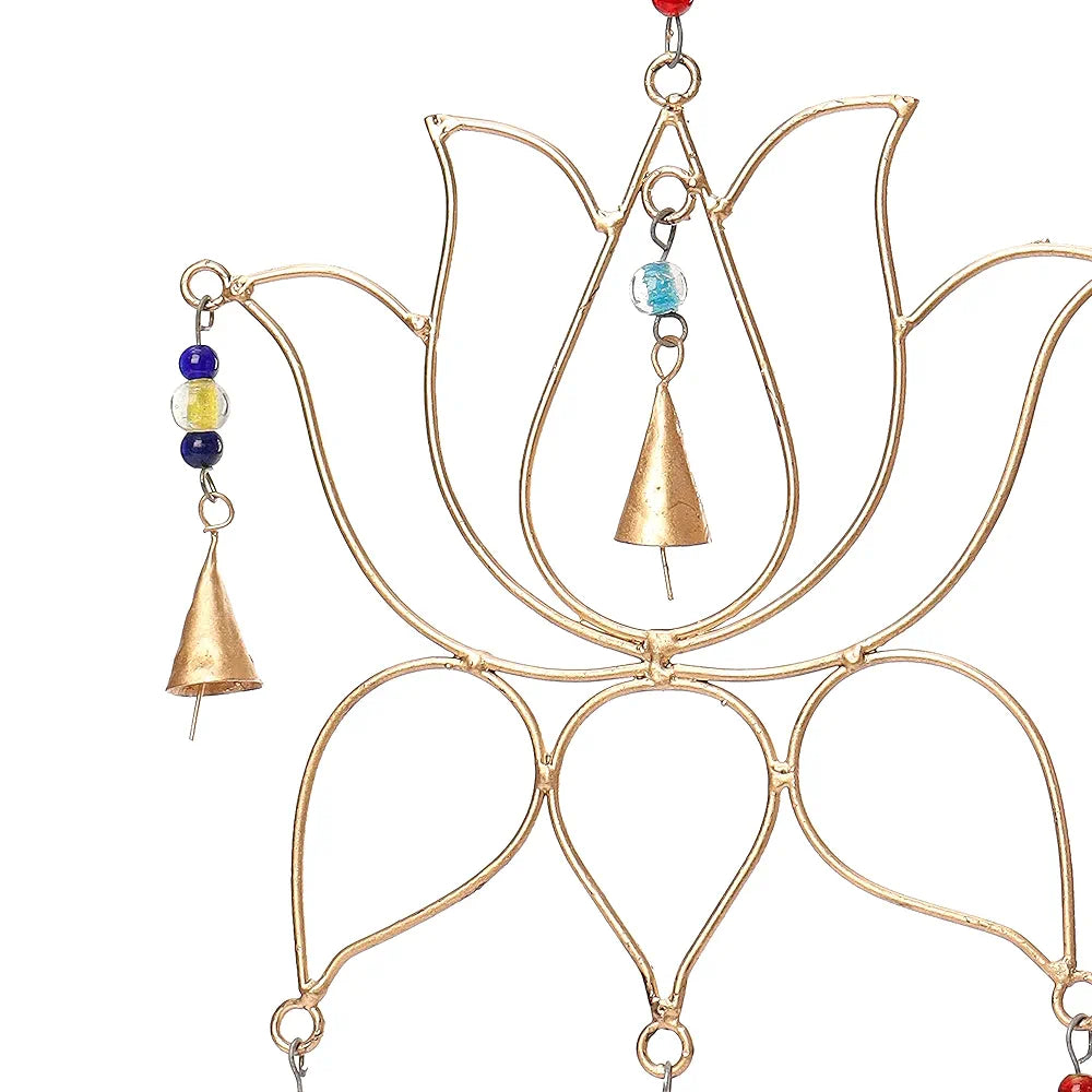 Duli Metal Lotus Windchime Wall Hanging, Feng Shui