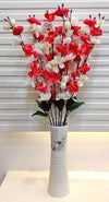 Artificial Flowers Bunch Cherry Blossom Ideal for vase Without vase Maroon Mix 55 cm Height Fabric