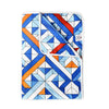 Divine Casa 120 GSM Microfiber Double Dohar Soft & Lightweight Throw Blanket Tessellate Pattern Colour Blue-Red & Orange