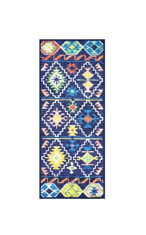 Status Contract 3D Printed Vintage Persian Bedside Runner Carpet Rug Anti Skid Backing Colour Multi