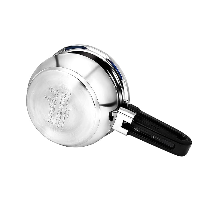 Pristine Stainless Steel Tri Ply Induction Base Outer Lid Handi Pressure Cooker 5.5 litres, Silver