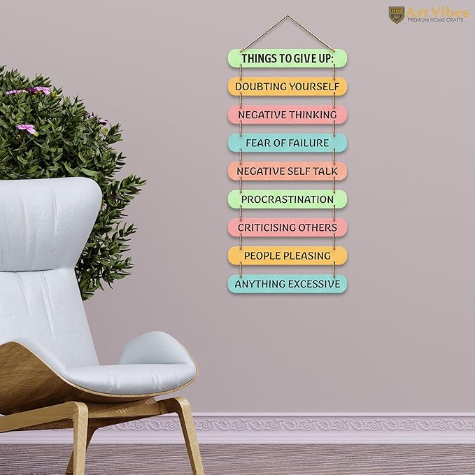 Artvibes Decorative Positive Quotes Printed Mdf Wooden Wall Hanging