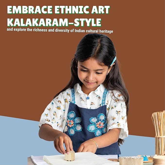 Kalakaram Make Your Own Block Printed Tote Bag Diy Activity Box | Tote Bag Block Print for Adults and Kids 12+ | Traditional Art Kit
