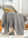 Sashaa World Soft Throw Blanket Colour Black/Natural