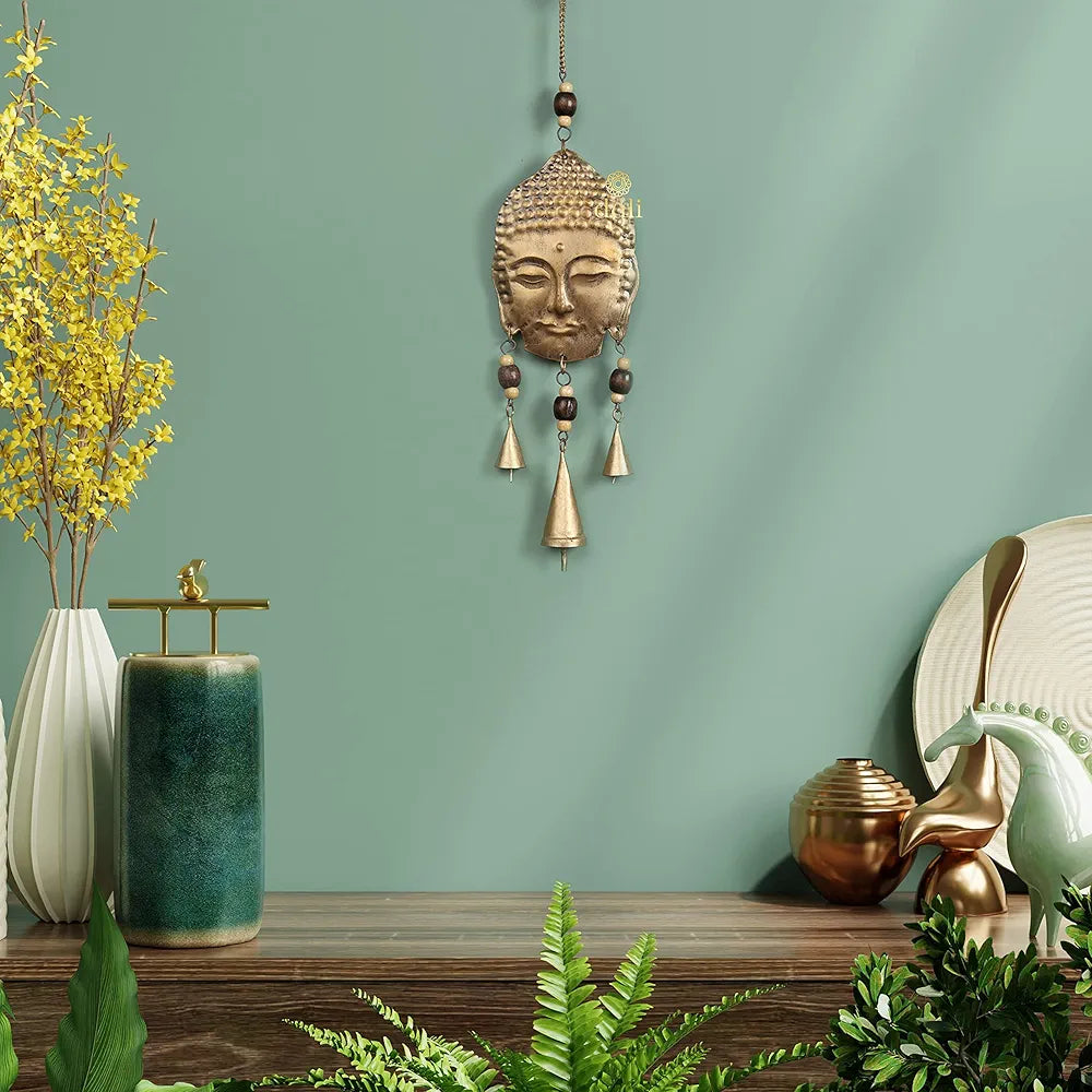 Duli Metal Budha Windchime Wall Hanging Feng Shui