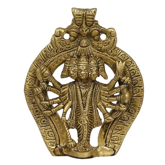 Ecraftindia Panchmukhi Lord Hanuman Brass Idol Statue
