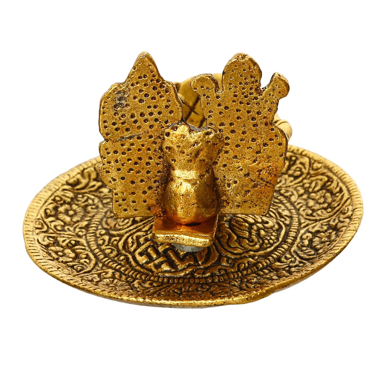 Ecraftindia Golden Metal Goddess Lakshmi & Lord Ganesha Decorative Diya for Puja Room | Home Temple Decor