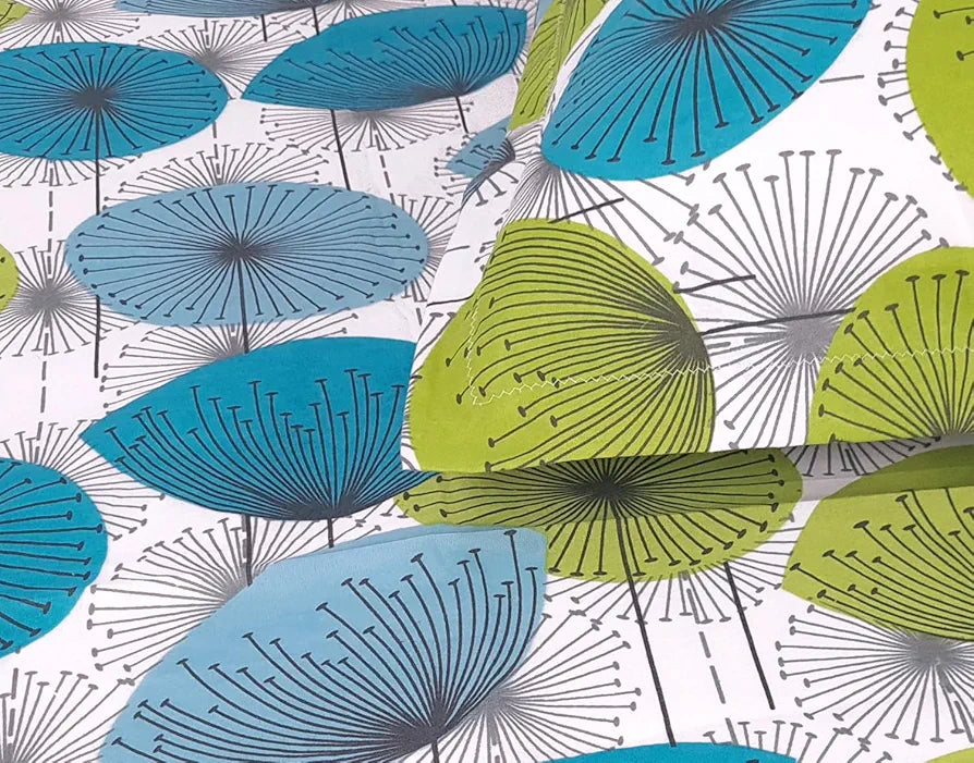 Divine Casa 144 TC 100% Cotton King Bedsheet with 2 Pillow Covers Floral Pattern Colour Cyan