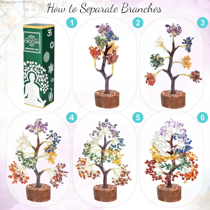 Crocon Seven Chakra Tree of Life for Positive Energy