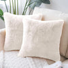 Luxe Home Cushion Cover Duble Side Rabbit Fur Plain Design Covers Set of 2 for Sofa Colour Skin