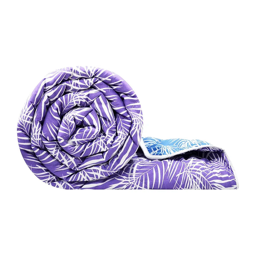 Divine Casa Microfiber 150 GSM Reversible Double Bed Comforter Ultra Soft & Lightweight Blanket Colour Aquarius Purple