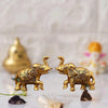 Chhariya Crafts Metal Elephant Pair Set of 2 Decorative Showpiece - 6.5 Cm