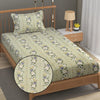 Fresh From Loom Soft Floral Print Microfiber Single Bed Bedsheet Set 240 TC 1 Pillow Covers Multicolor Pale-Leaf