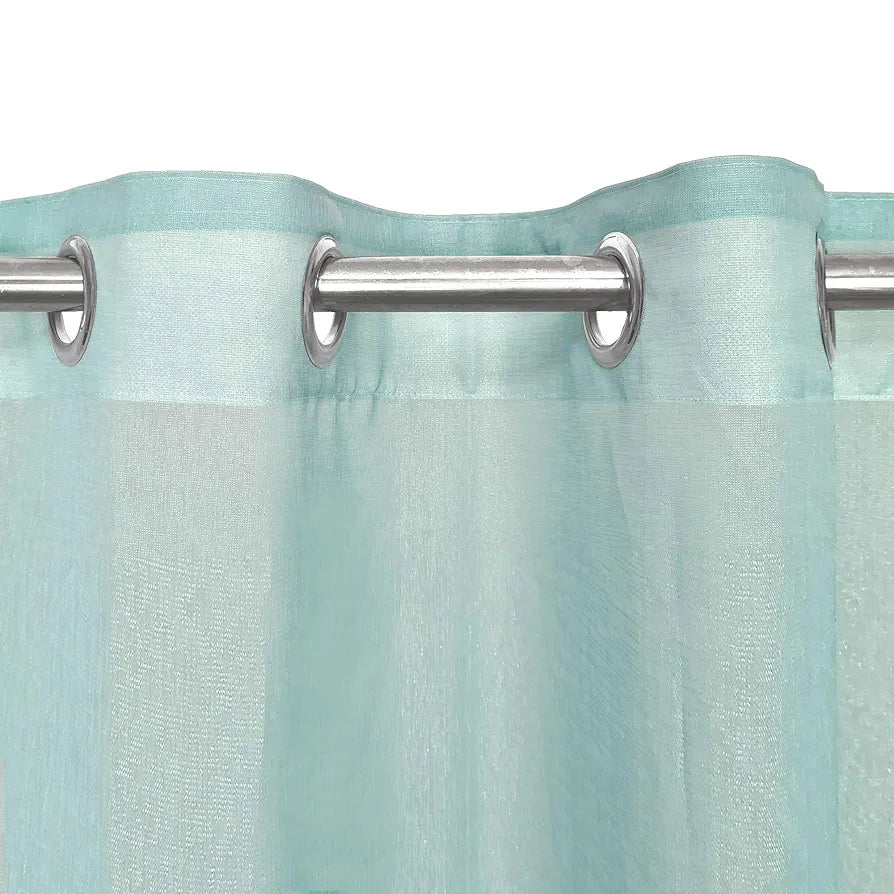 Divine Casa 5 Feet Sheer Window Curtain Elegant Eggshell  Colour Blue Transparent Polyester Panel with Eyelets Lightweight & Airy Single Curtain (Pack of 1)