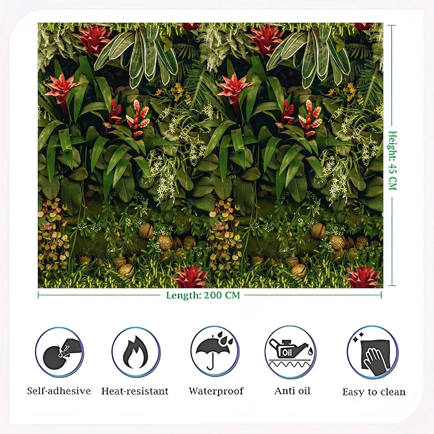 Jaamso Royals Nature Green Peel and Stick 3d Vinyl Wallpaper Nature Wallpaper