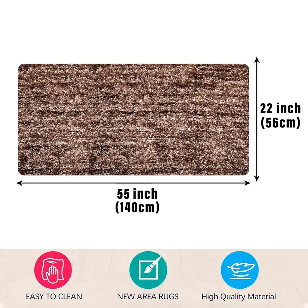 Kuber Industries Bedside Runner for Bedroom & Living Room Brown