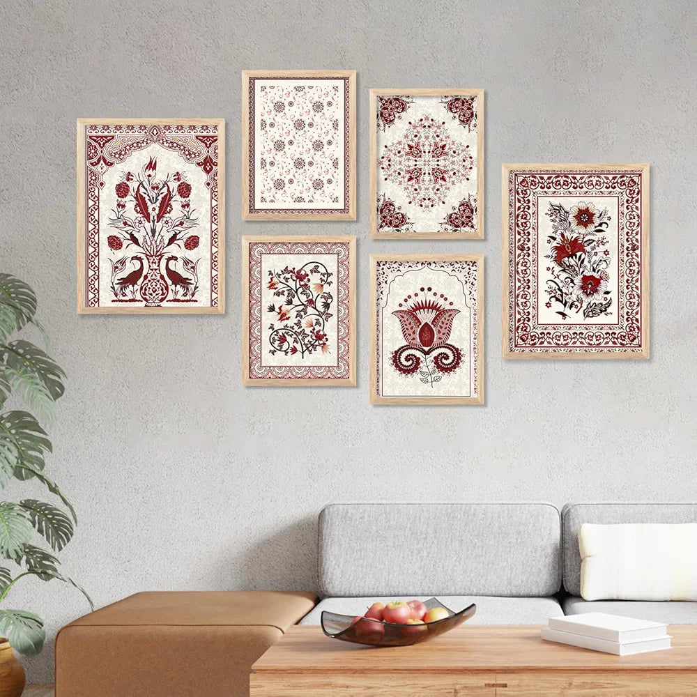 Kotart Premium Digital Paintings with Frame Floral Painting Pack of 6 art 4