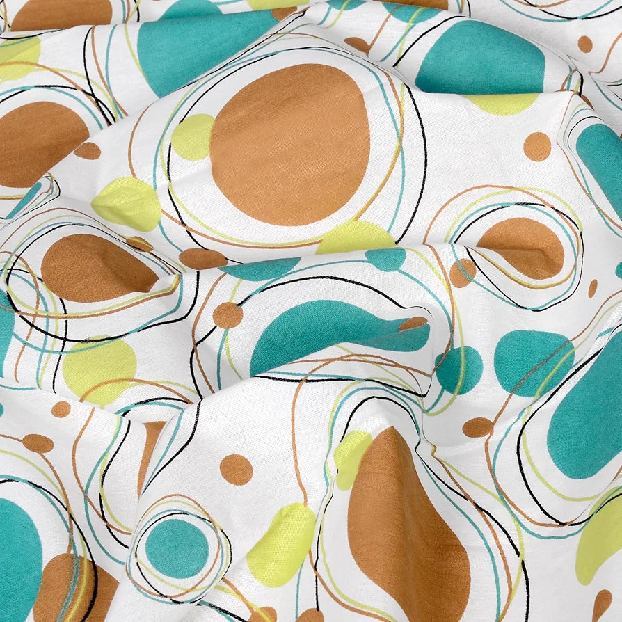 Divine Casa 144 TC 100% Cotton Bedsheet for Double Bed with 2 Pillow Cover Colour Aqua Sand