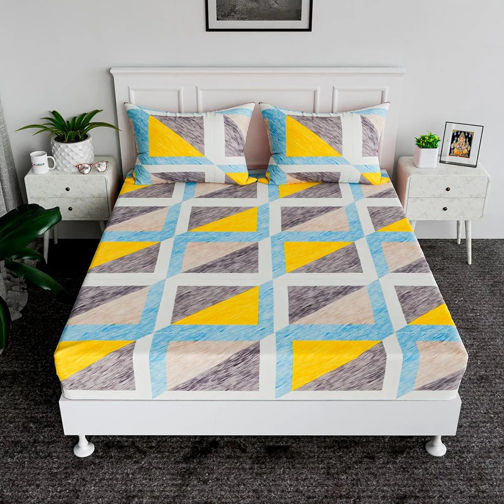 Kuber Industries Double Bedsheet Bedsheet for Double Bed Double Bedsheet with 2 Pillow Covers Green