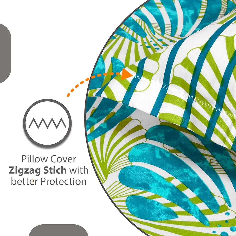 Divine Casa 144 TC Super Soft 100% Cotton Bedsheet for Double Bed  144 Thread Count Geometric Colour Deep Aqua