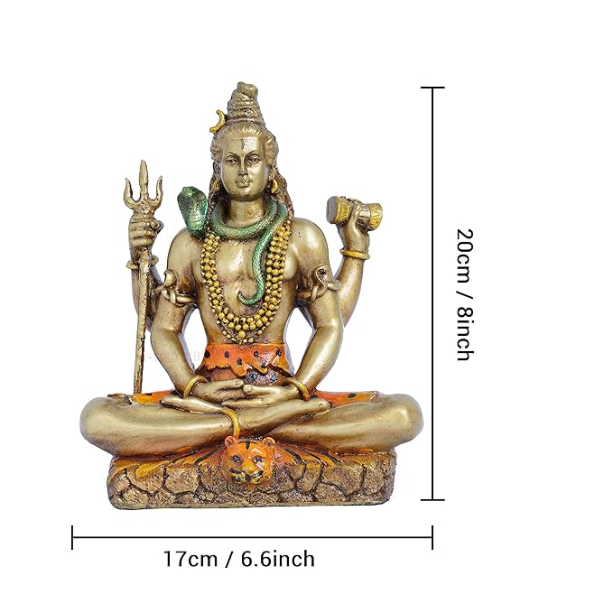Tied Ribbons Lord Shiva Statue Blessing Idol Sculpture Murti Showpiece for Home Decor