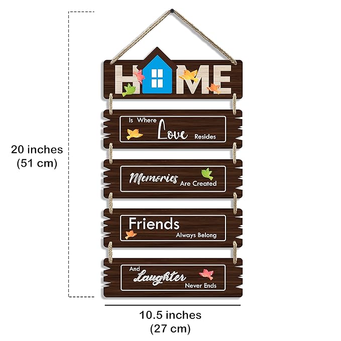 Sehaz Artworks Decorative Wall Art MDF Wooden Wall Hanger for Bedroom Living Room - 5-0005