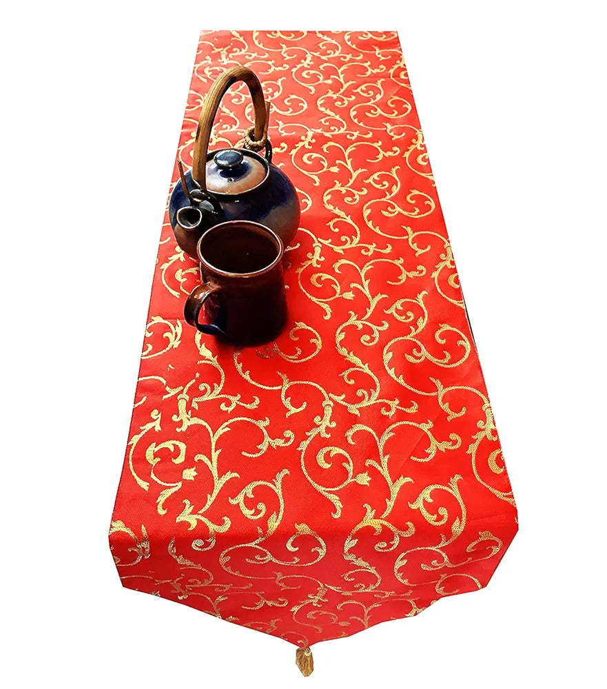 Pink Parrot-Designer Durable Dopian Silk Table Runner Multicolour