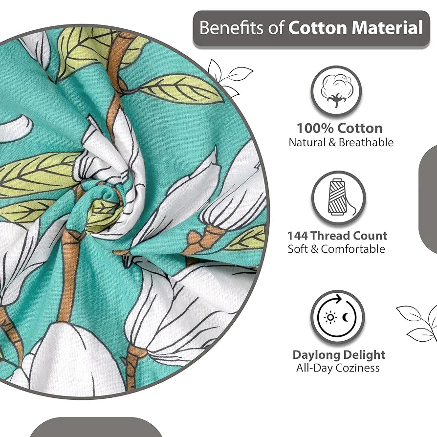 Divine Casa - 144 TC Super Soft 100% Cotton Bedsheet for Double Bed  144 Thread Count Colour Meadow Green|