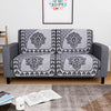 Kuber Industries Set of 4 Net Durable 2 Seater Sofa Covers Floral Print Black & Grey
