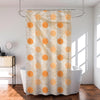 Kuber Industries Shower Curtain Bathroom Shower Curtain 8 Rings Curtain Dot Painting Golden