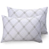 Huesland by Ahmedabad Cotton 186 Tc Cotton Pillow Cover Set of 2 | White | Brandon Beige Pattern