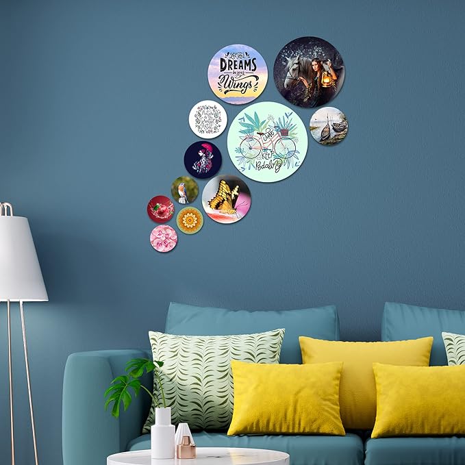 Artvibes Nature Designer Mdf Wooden Wall Hanging for Home | Set of 11