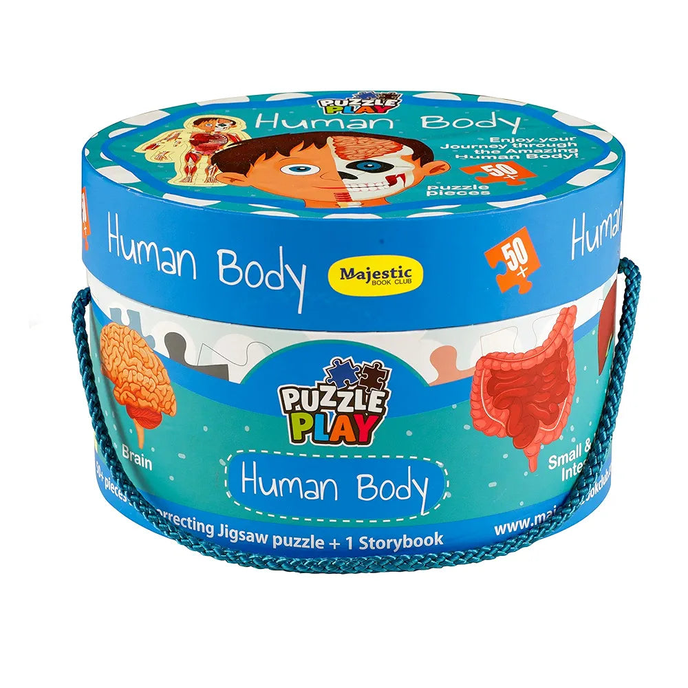 The Book Tree Human Body Puzzle Box for Kids I 50+ Jigsaw Puzzle Pieces & 1 Informative Board Book I Educational Toy for Children Age 4+ I for Children by Majestic Book Club