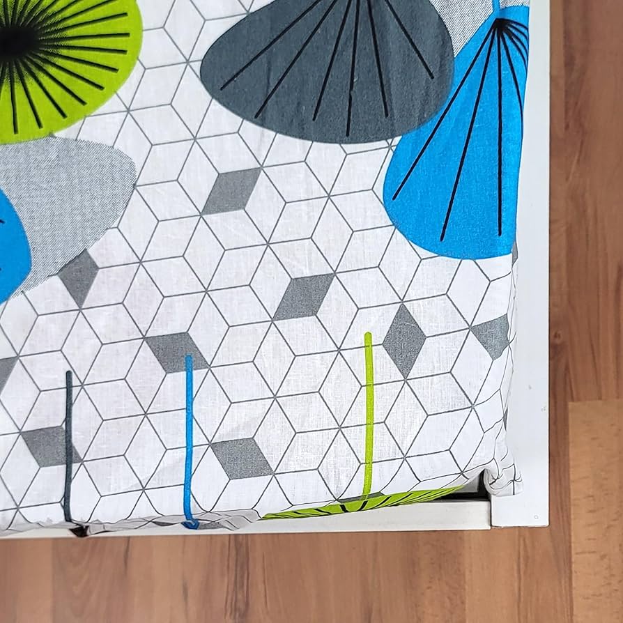 Divine Casa Elastic Bedsheets for Queen Size Bed 144 TC Bed Sheet Double Bed Cotton Elastic Includes 2 King Size Pillow Covers Colour Blue Atoll