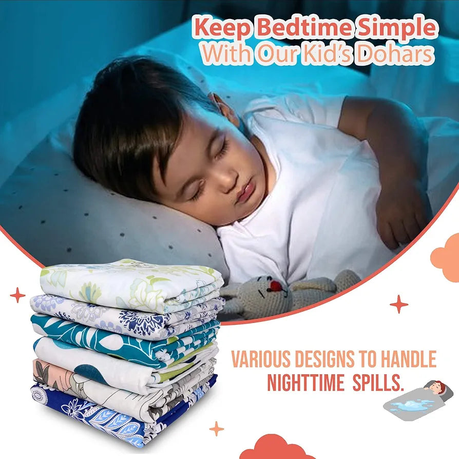 Divine Casa Floret 100% Cotton Single Kids Dohar 120 GSM Soft & Lightweight Throw Blanket Colour Red Orange