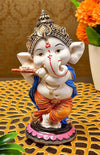 Jaipur Ace Baby Lord Ganesha Idol Playing Flute Hindu God Shri Ganesh Showpiece Size- 6x6x15 Cm Flute Ganesha