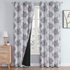 Cloth Fusion Blackout Printed Premium Door Curtains 9 Feet Long Set of 2 Ivory Bouquet