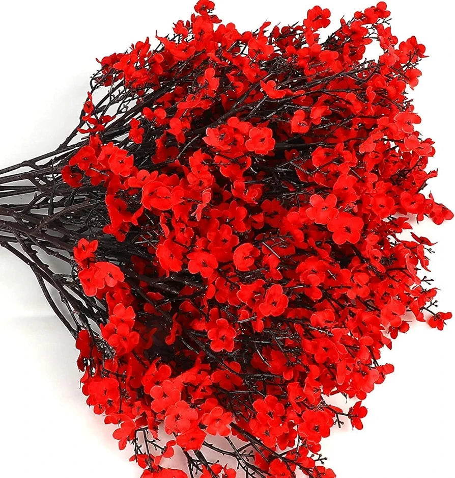 Artificial Baby Breath Gypsophila Flowers Bunches for Vase Pot Silk Pack of 5