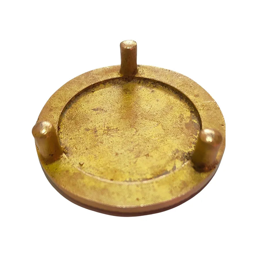 anciently Round Chowki | Pooja Chowki Round | Round Brass Chowki, Brass, Gold Colour, 1 Piece , Religious