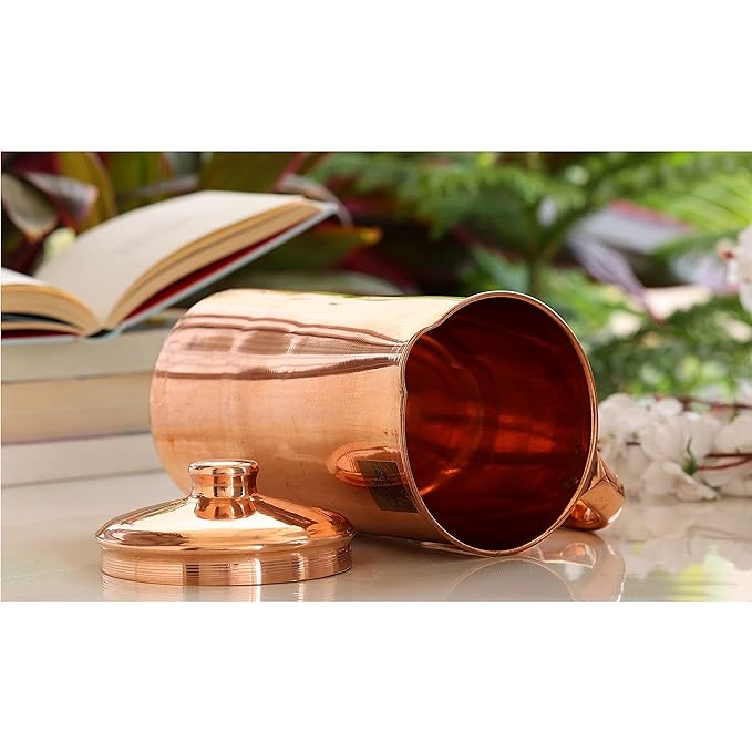 Indian Art Villa Copper Plain Jug with Lid