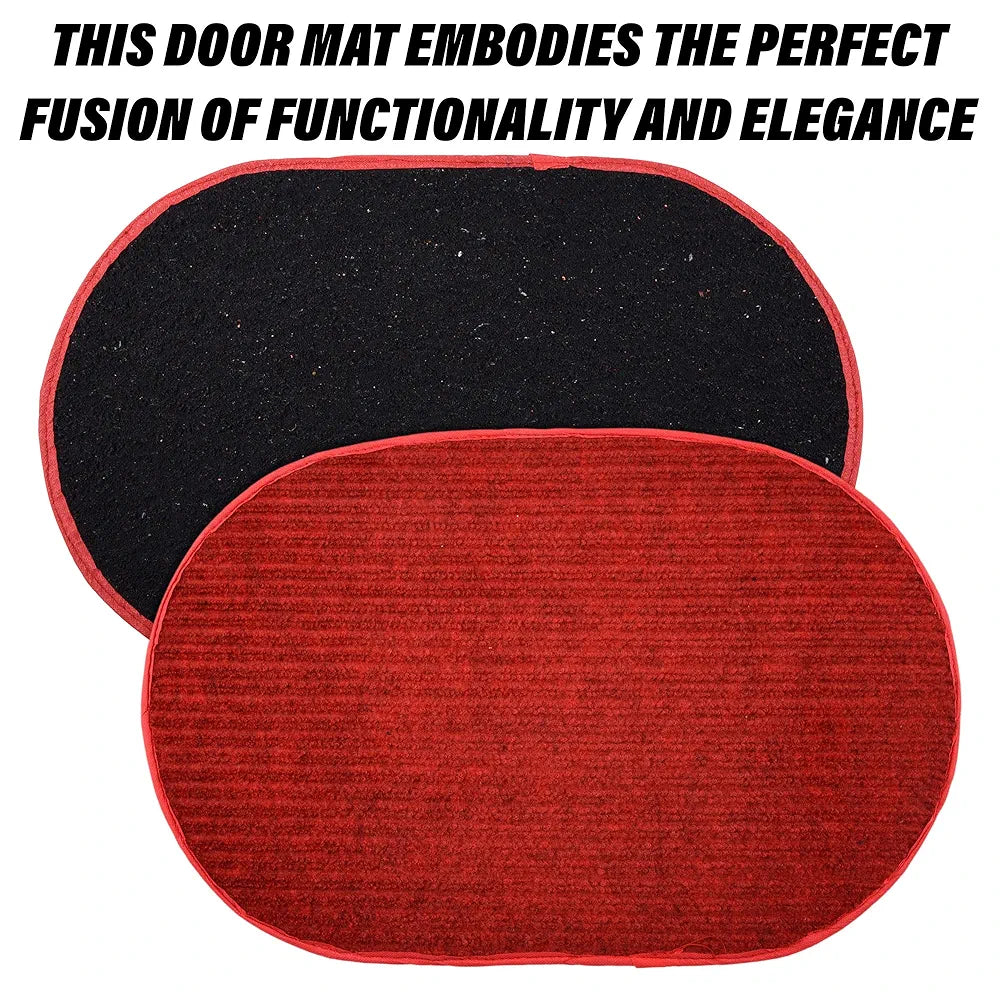 Kuber Industries Door Mat Oval Shape Door Mat Door Colour Red