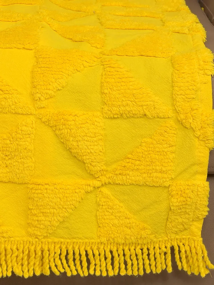 Saral Home Easy Living Soft Cotton 2 Seater Sofa Cover Throw Yellow