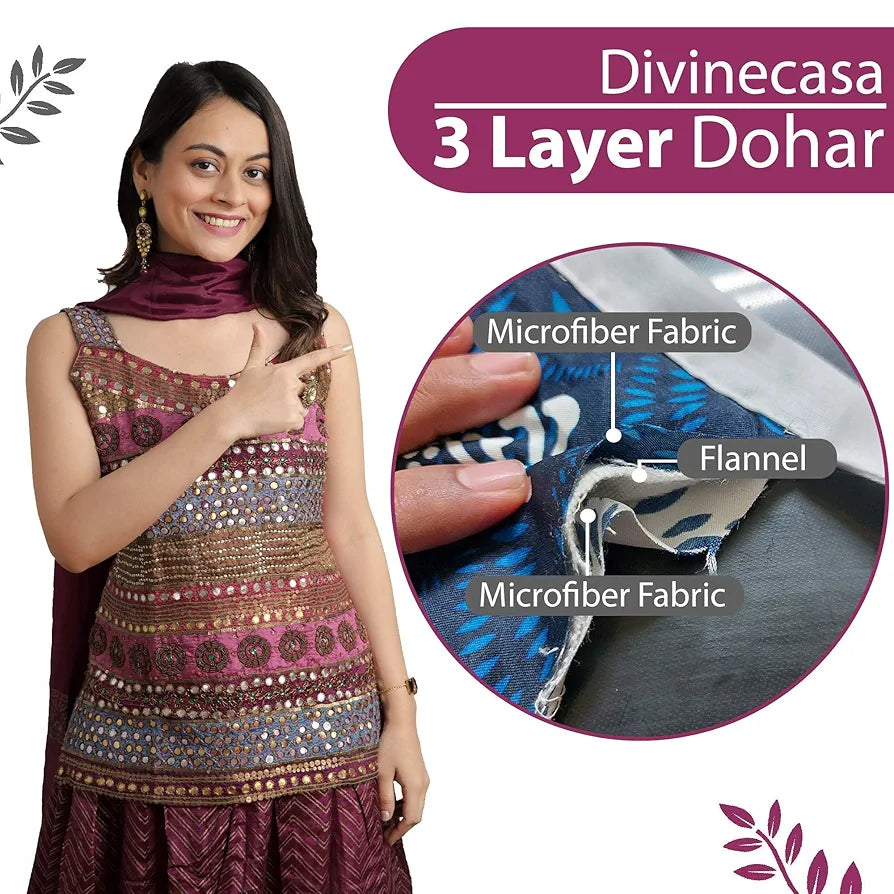 Divine Casa 120 GSM Microfiber Single Dohar Soft & Lightweight Throw Blanket Marble Pattern Colour Pink Marble