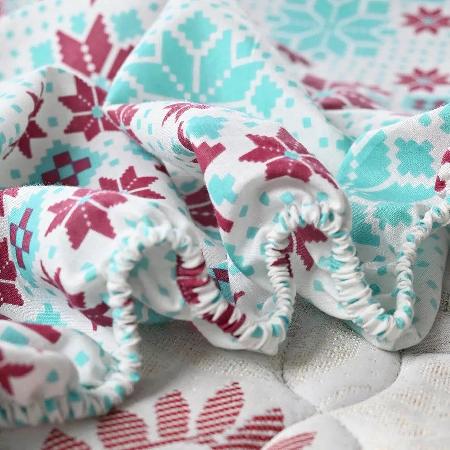 Divine Casa Poly Cotton Double Fitted Elastic Bedsheet with Elastic Corners for Double BedRose Colour Violet