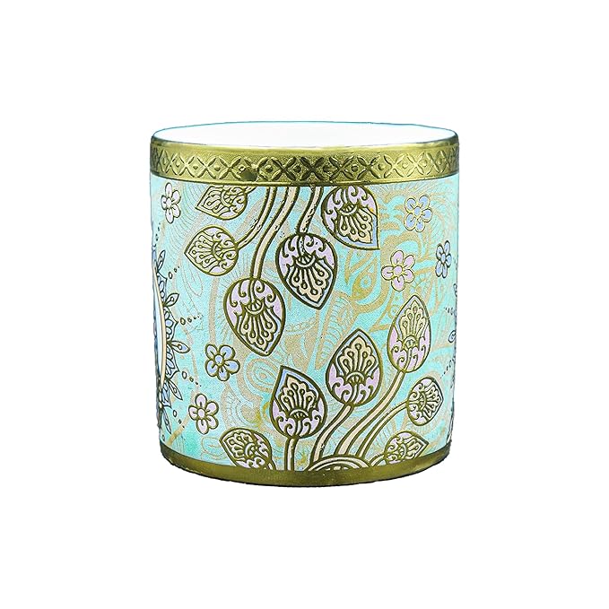 Femora Bone China Gloden Tea Cup | Crowned Peacock | 160 Ml | 6 Pieces | Brown