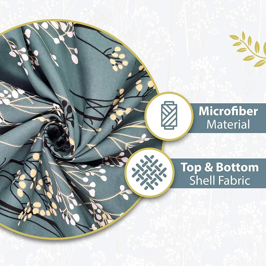 Divine Casa 120 GSM Floral Microfibre Reversible Lightweight Printed Double Bed AC Dohar Blanket Colour Beetal Grey TC - 120